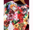 Dame T-shirt med blomster A795 3