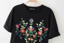 Dame T-shirt med blomster A960 1