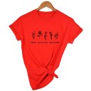 Dame T-shirt med blomster 2
