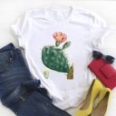 Dame-T-shirt med blomstermotiv 3