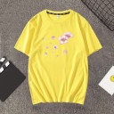 Dame T-shirt med blomsterprint A1303 7