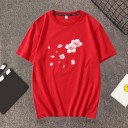 Dame T-shirt med blomsterprint A1303 4