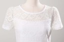 Dame t-shirt med blonde - Hvid 3