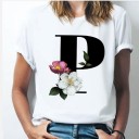 Dame T-shirt med bogstav 16