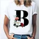 Dame T-shirt med bogstav 2