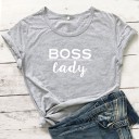 Dame T-shirt med boss lady-print 3