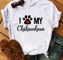 Dame-T-shirt med Chihuahua-print 20