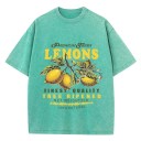 Dame T-shirt med citronprint Oversize model Vintage-skrift Premium Fresh Behagelig pasform Streetwear Kortærmet T-shirt 9