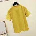 Dame T-shirt med dekoration og udskæringer B384 2