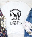 Dame T-shirt med dinosaurprint A819 2