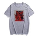 Dame T-shirt med djævleprint B353 4