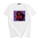 Dame T-shirt med djævleprint B353 2