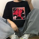 Dame T-shirt med djævleprint 1