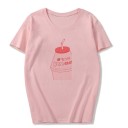 Dame T-shirt med drinkprint 7