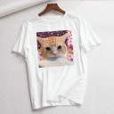 Dame T-shirt med dyreprint B332 2