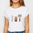 Dame T-shirt med dyreprint B352 3