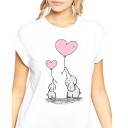 Dame T-shirt med elefanter 1