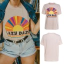 Dame T-shirt med farverigt print 2