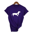 Dame-T-shirt med gravhund-print 6