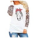 Dame T-shirt med hesteprint B349 1