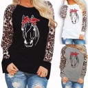 Dame T-shirt med hesteprint B349 2