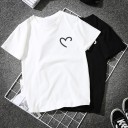 Dame T-shirt med hjerte A791 1