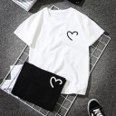 Dame T-shirt med hjerte A791 2