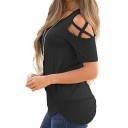 Dame T-shirt med hjerte- og poteprint 2