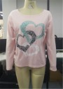 Dame T-shirt med hjerteprint B218 1