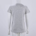 Dame T-shirt med hjerteprint og frynser 4