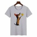 Dame T-shirt med hund 7
