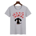 Dame T-shirt med hund 11