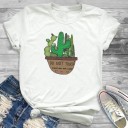 Dame-T-shirt med kaktusmotiv 12