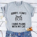 Dame T-shirt med kat B102 2