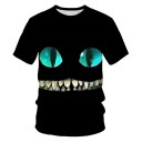 Dame T-shirt med katteprint 8