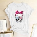 Dame T-shirt med kranium B74 2