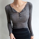 Dame T-shirt med lange ærmer A958 1