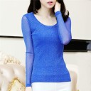 Dame t-shirt med lange ærmer og glimmer 1