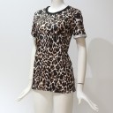 Dame T-shirt med leopardprint A144 3