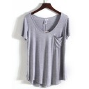 Dame T-shirt med lomme 4