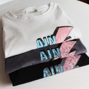 Dame T-shirt med lyn 2