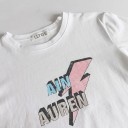 Dame T-shirt med lyn 3