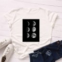 Dame T-shirt med måneprint 2