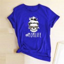 Dame T-shirt med mom life-print B335 4