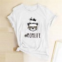 Dame T-shirt med mom life-print B335 2