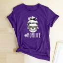 Dame T-shirt med mom life-print B335 4