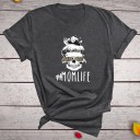 Dame T-shirt med mom life-print B335 11