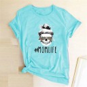 Dame T-shirt med mom life-print B335 7