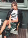 Dame-T-shirt med mundtryk 1