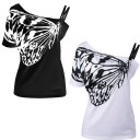 Dame T-shirt med off-shoulder-motiv A1206 1